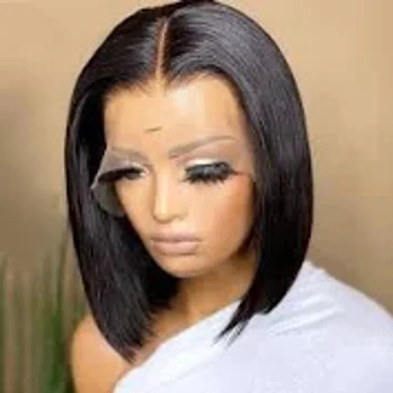 Human Hair Short Straight Wig 13x4 Lace Front Bob Wig 180%